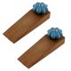 2 Pieces Turquoise Crackle Ceramic Wooden Door Stopper